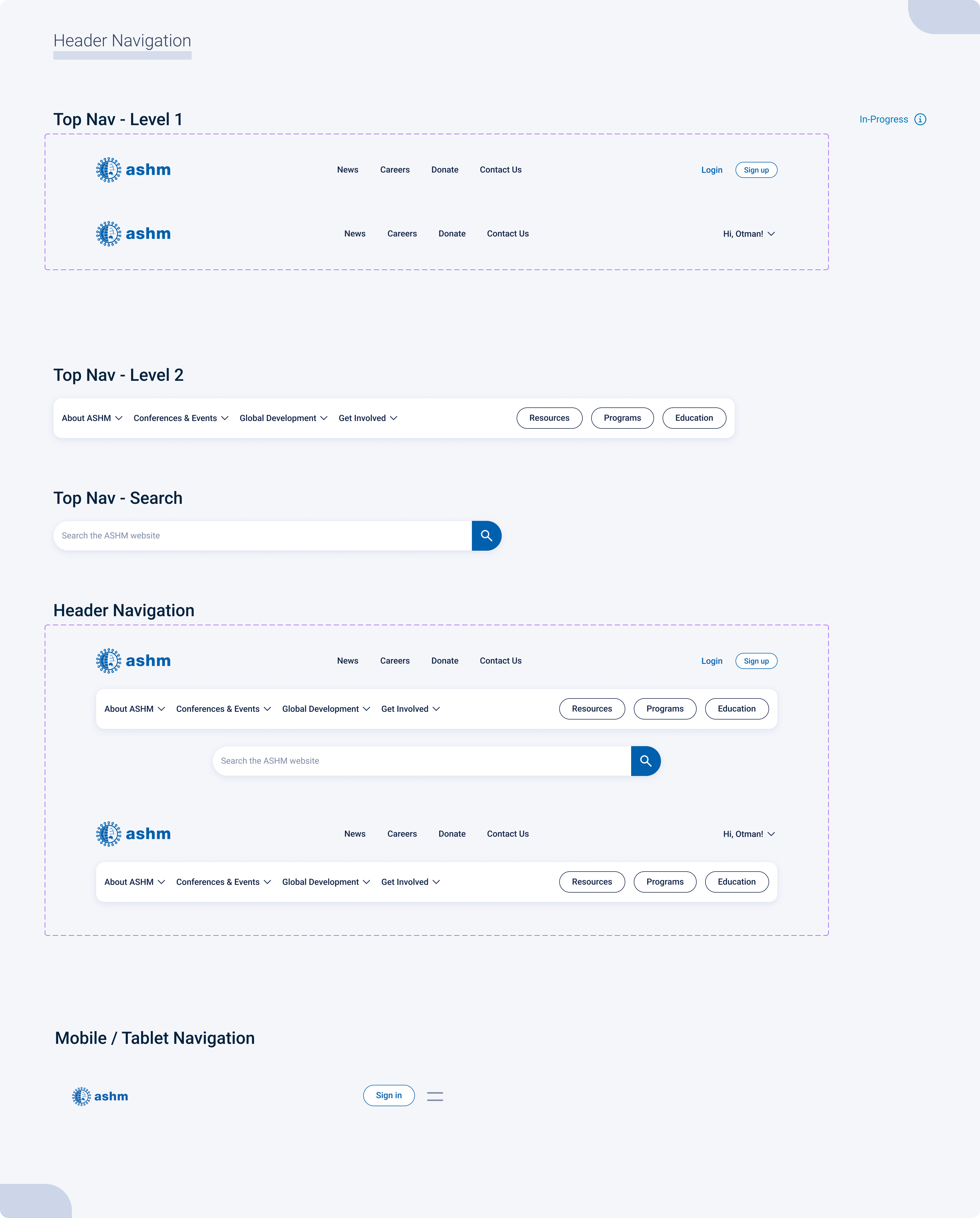 Header Navigation
